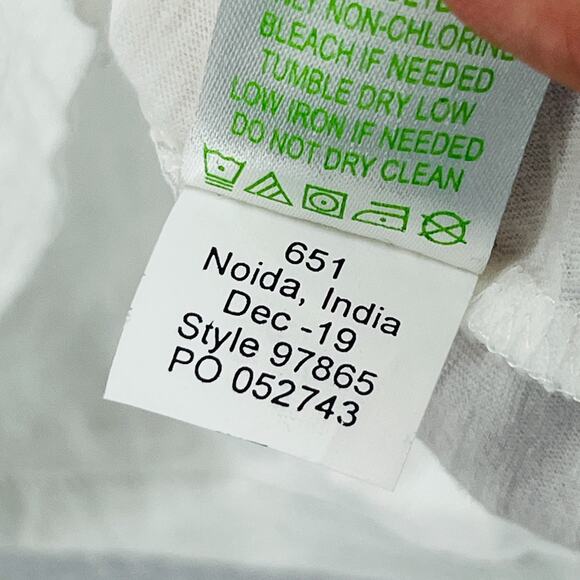 LILLY PULITZER Tank Top 2XS Essie Popover Smocked Palm Beach Slub Cotton White - Picture 11 of 15